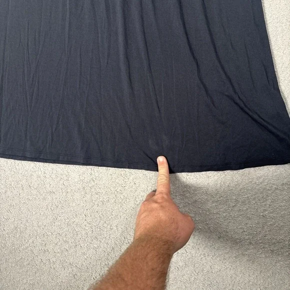 LL Bean Dress Womens Size S REG Black Sleeveless V Neck Midi Dress Rayon Spandex - Picture 6 of 16